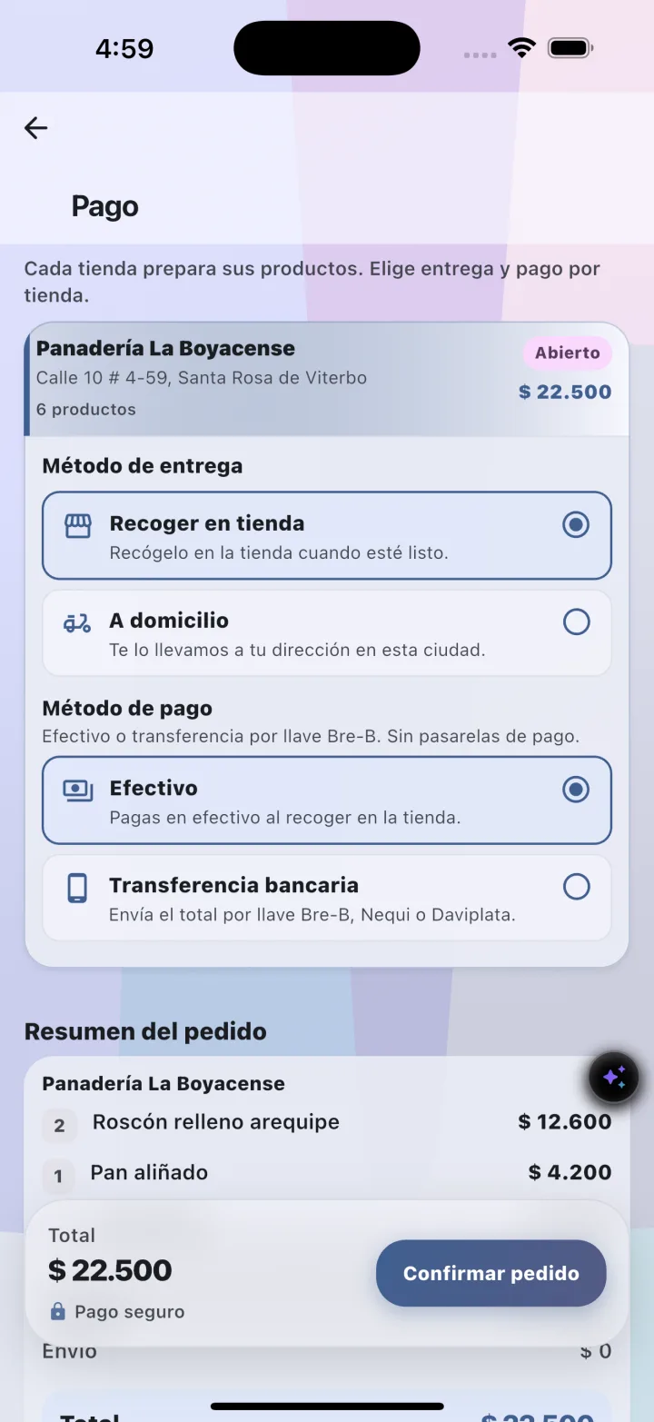 Confirmación de entrega y pago